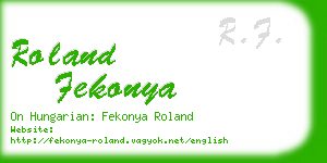 roland fekonya business card